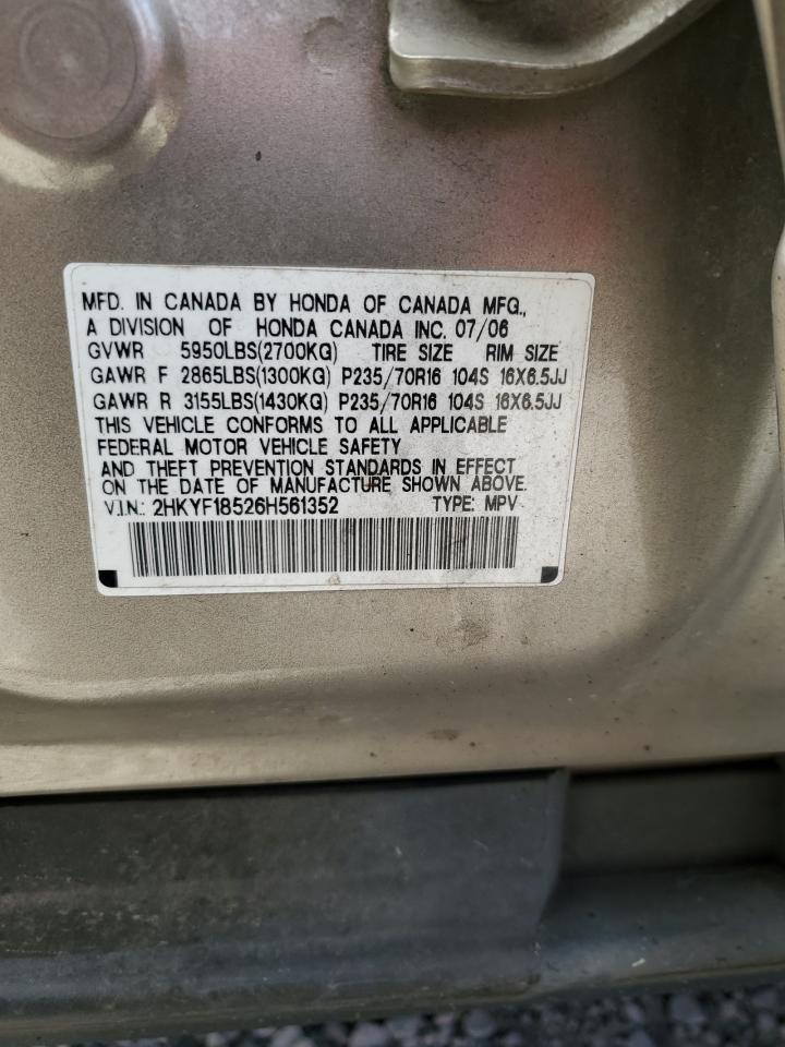 2HKYF18526H561352 2006 Honda Pilot Ex
