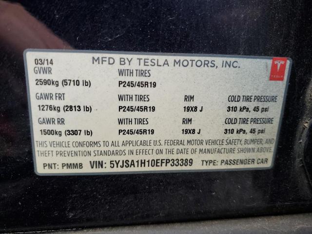 2014 Tesla Model S VIN: 5YJSA1H10EFP33389 Lot: 56323054