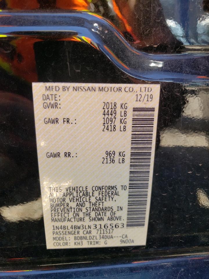 1N4BL4BW3LN316563 2020 Nissan Altima S 1N4BL4BW3LN316563 2020 Nissan Altima S