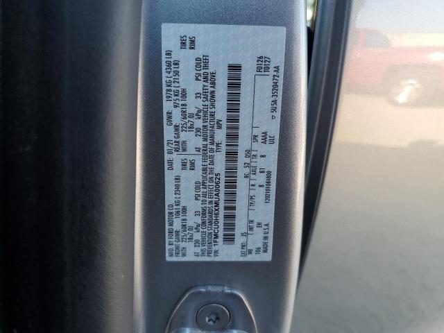 2021 Ford Escape Sel VIN: 1FMCU0H6XMUA00625 Lot: 57847494