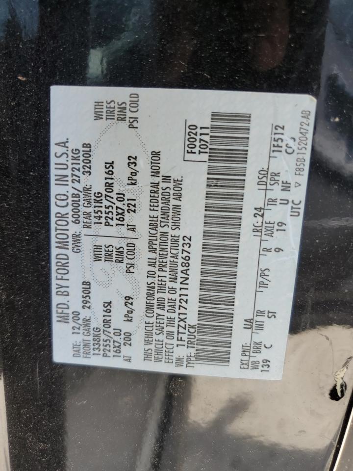 1FTZX17211NA86732 2001 Ford F150