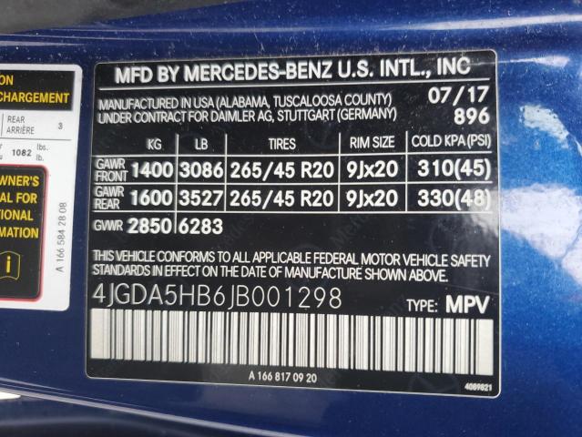 2018 Mercedes-Benz Gle 350 4Matic VIN: 4JGDA5HB6JB001298 Lot: 56928894