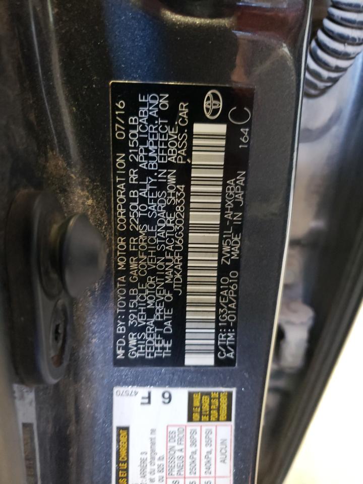 JTDKARFU6G3028334 2016 Toyota Prius