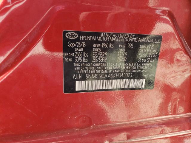 2019 HYUNDAI SANTA FE 4 5NMS5CAA0KH045073