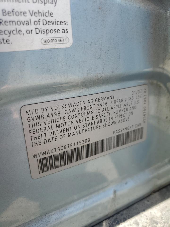 WVWAK73C97P119308 2007 Volkswagen Passat 2.0T