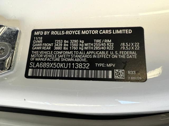 2019 ROLLS-ROYCE CULLINAN - SLA689X50KU113832