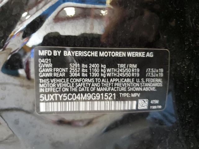 2021 BMW X3 xDrive30I VIN: 5UXTY5C04M9G91521 Lot: 60100784