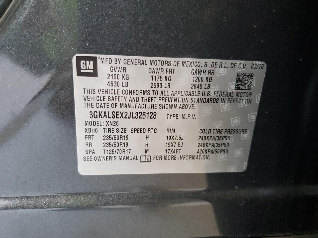 3GKALSEX2JL326128 2018 GMC Terrain Denali