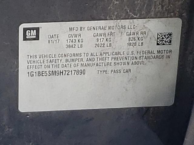 2017 CHEVROLET CRUZE LT - 1G1BE5SM9H7217890