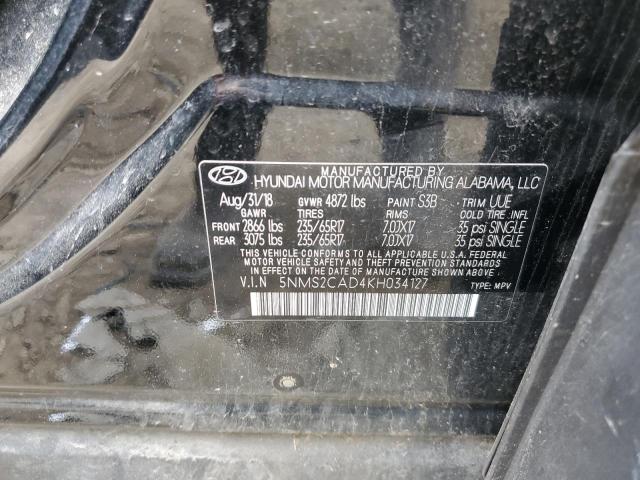 5NMS2CAD4KH044127 2019 Hyundai Santa Fe Se