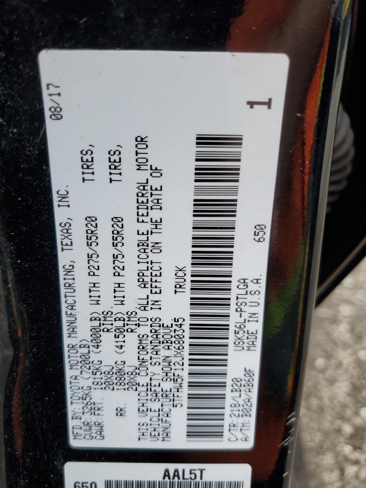 5TFHW5F12JX680345 2018 Toyota Tundra Crewmax Limited