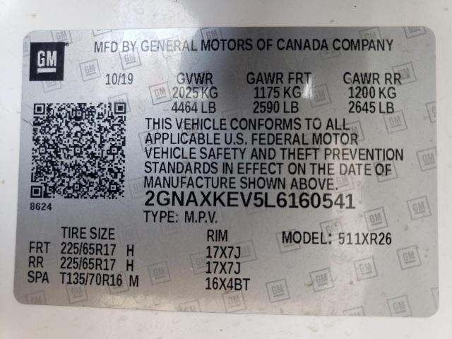 2GNAXKEV5L6160541 2020 CHEVROLET EQUINOX - Image 12