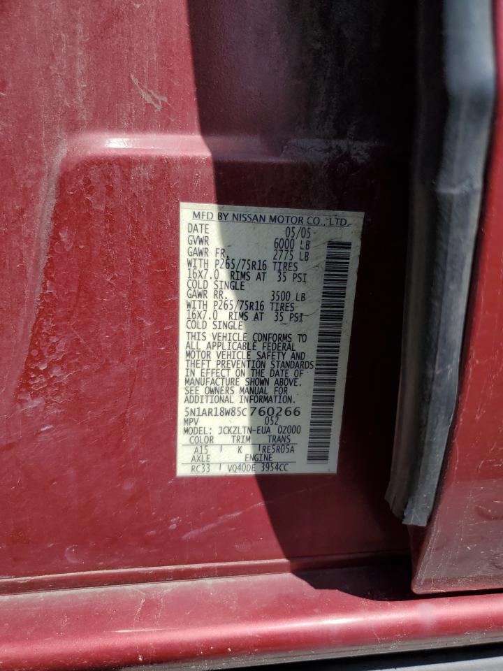 5N1AR18W85C760266 2005 Nissan Pathfinder Le
