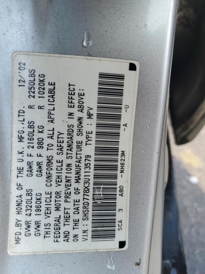 SHSRD778X3U113579 2003 Honda Cr-V Ex