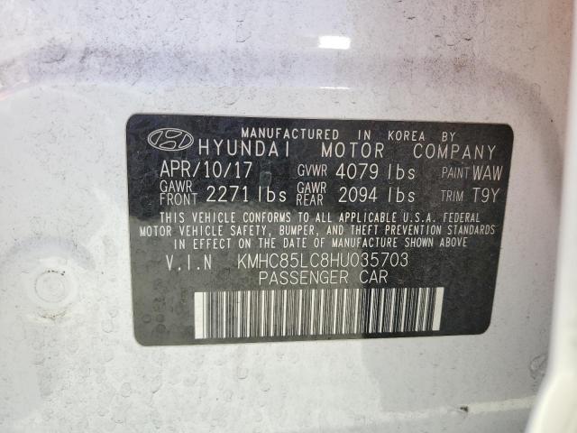 2017 Hyundai Ioniq Limited VIN: KMHC85LC8HU035703 Lot: 57175624