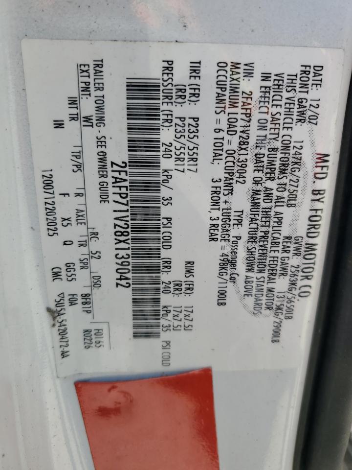 2FAFP71V28X139042 2008 Ford Crown Victoria Police Interceptor