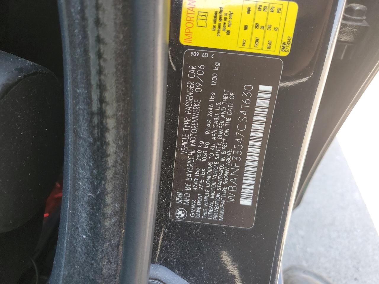 WBANF33547CS41630 2007 BMW 525 Xi