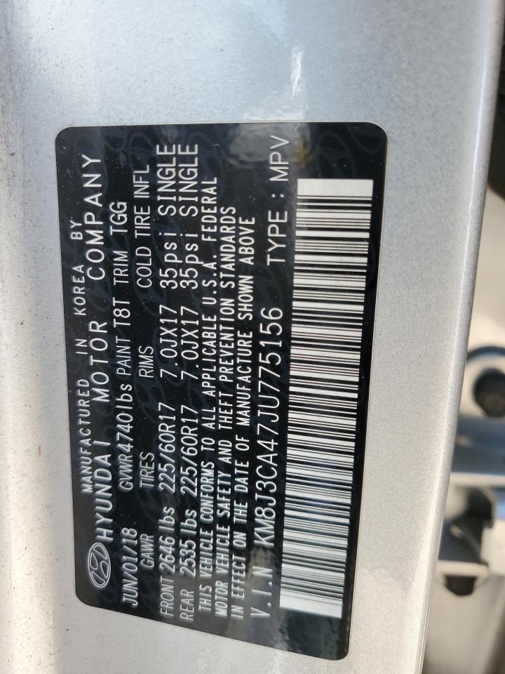 KM8J3CA47JU775156 2018 Hyundai Tucson Sel