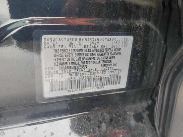 2020 Nissan Sentra S VIN: 3N1AB8BV0LY259624 Lot: 58832394