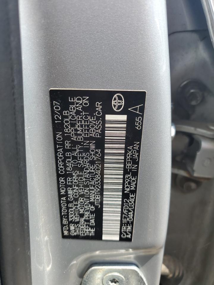 JTDBT923384021764 2008 Toyota Yaris