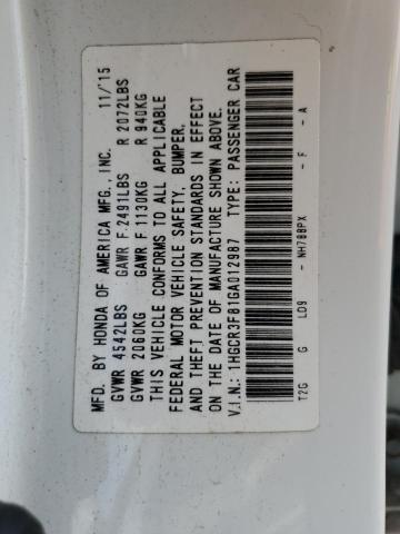 VIN 1HGCR3F81GA012987 2016 Honda Accord, Exl no.13