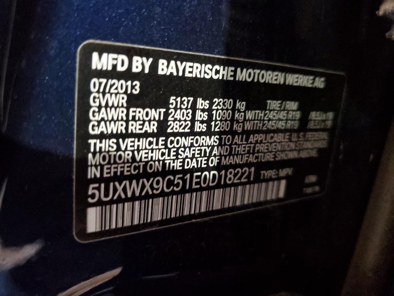5UXWX9C51E0D18221 2014 BMW X3 xDrive28I