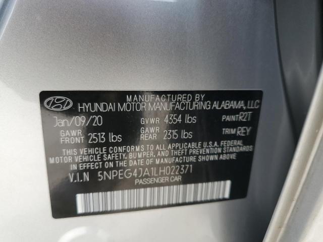 2020 Hyundai Sonata Se VIN: 5NPEG4JA1LH022371 Lot: 59631464