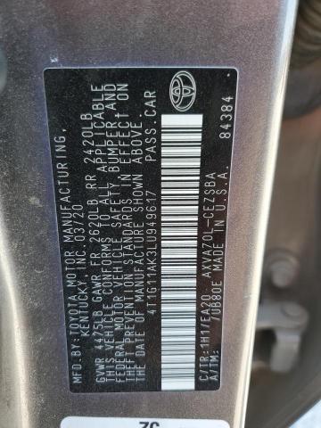 VIN 4T1G11AK3LU949617 2020 Toyota Camry, SE no.12