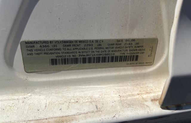 2008 Volkswagen Jetta S VIN: 3VWJM71K48M188559 Lot: 61139854