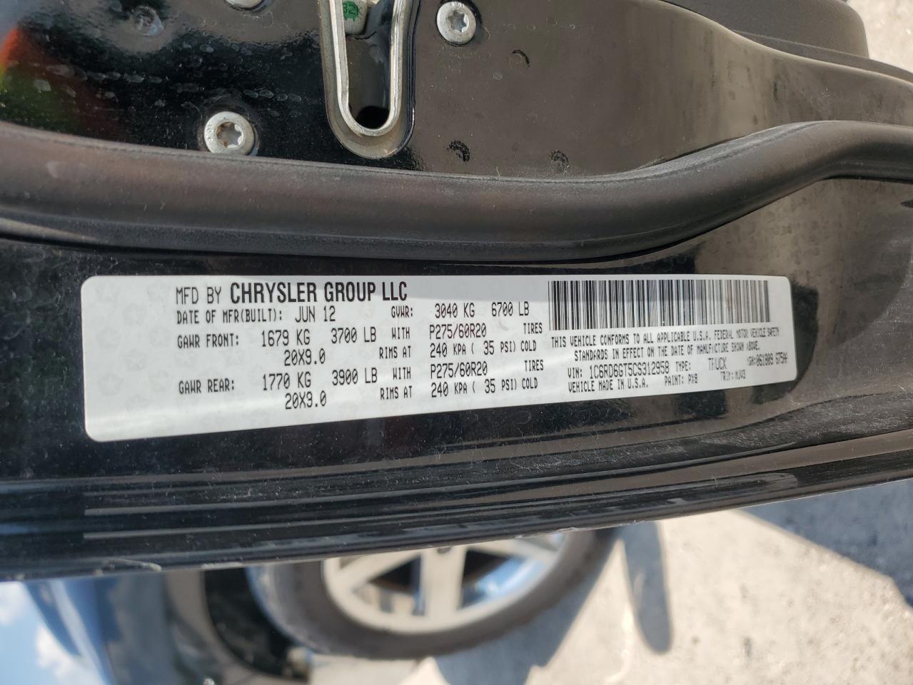 1C6RD6GT5CS312958 2012 Dodge Ram 1500 Slt