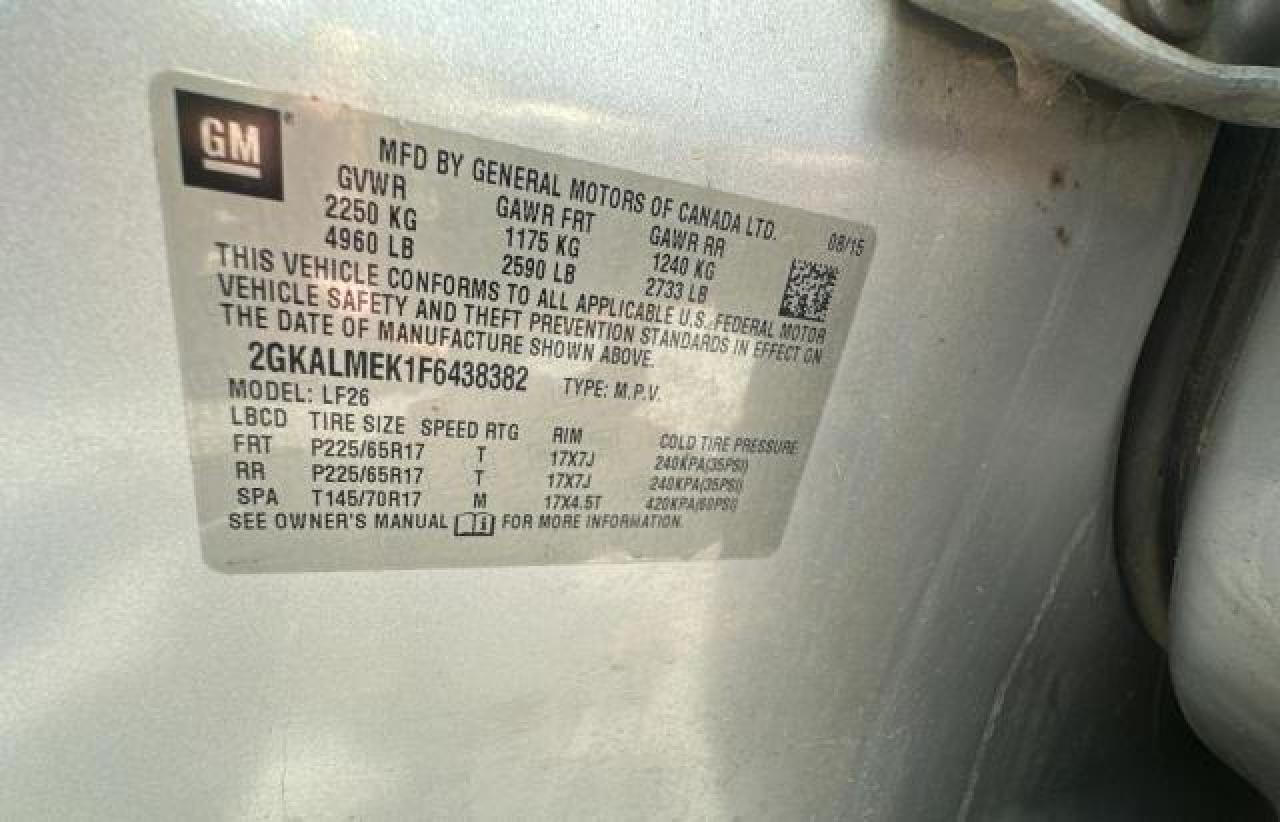 2GKALMEK1F6438382 2015 GMC Terrain Sle