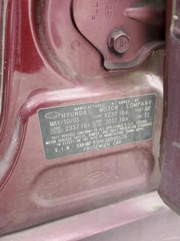 2003 Hyundai Sonata Gls VIN: KMHWF35H63A895576 Lot: 59363594