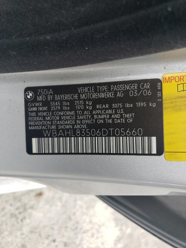 WBAHL83506DT05660 2006 BMW 750 I
