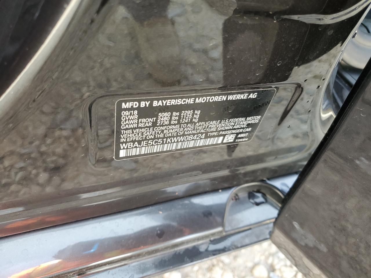 WBAJE5C51KWW08424 2019 BMW 540 I