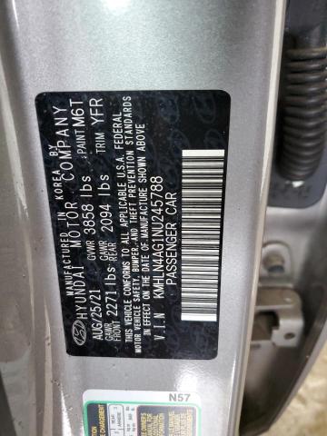 2022 Hyundai Elantra Sel VIN: KMHLN4AG1NU245788 Lot: 57702824