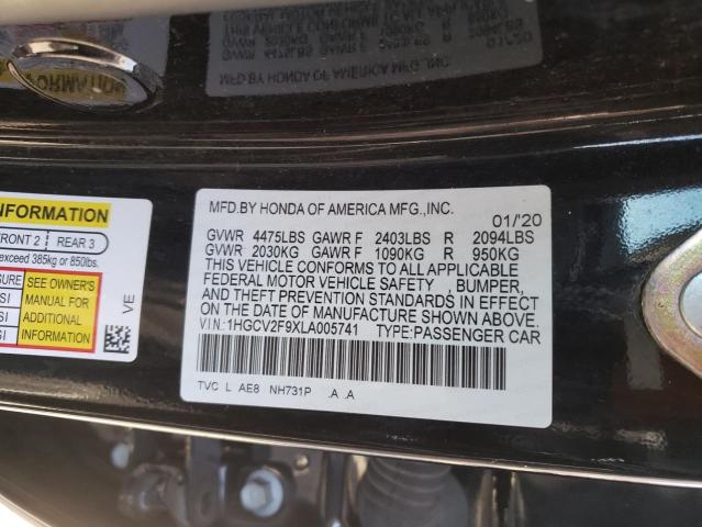 2020 Honda Accord Touring VIN: 1HGCV2F9XLA005741 Lot: 60164624