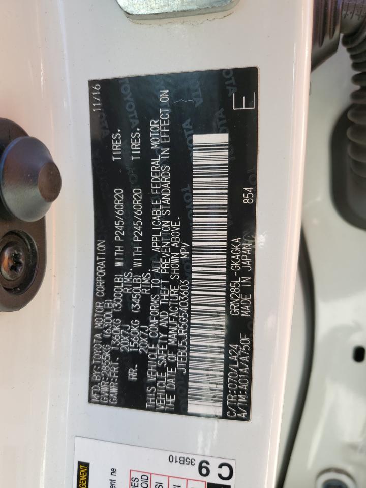 JTEBU5JR5G5403603 2016 Toyota 4Runner Sr5/Sr5 Premium