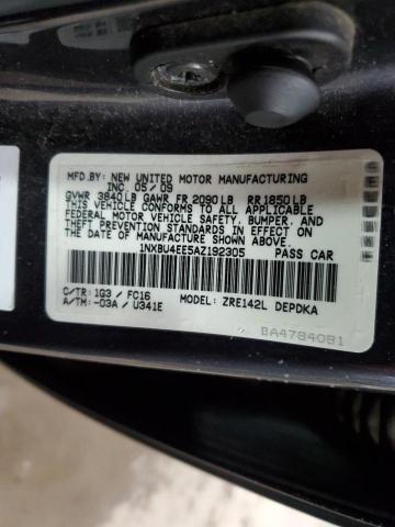 2010 Toyota Corolla Base VIN: 1NXBU4EE5AZ192305 Lot: 57917374