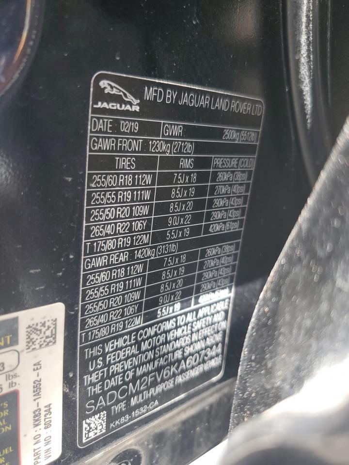 SADCM2FV6KA607344 2019 Jaguar F-Pace S