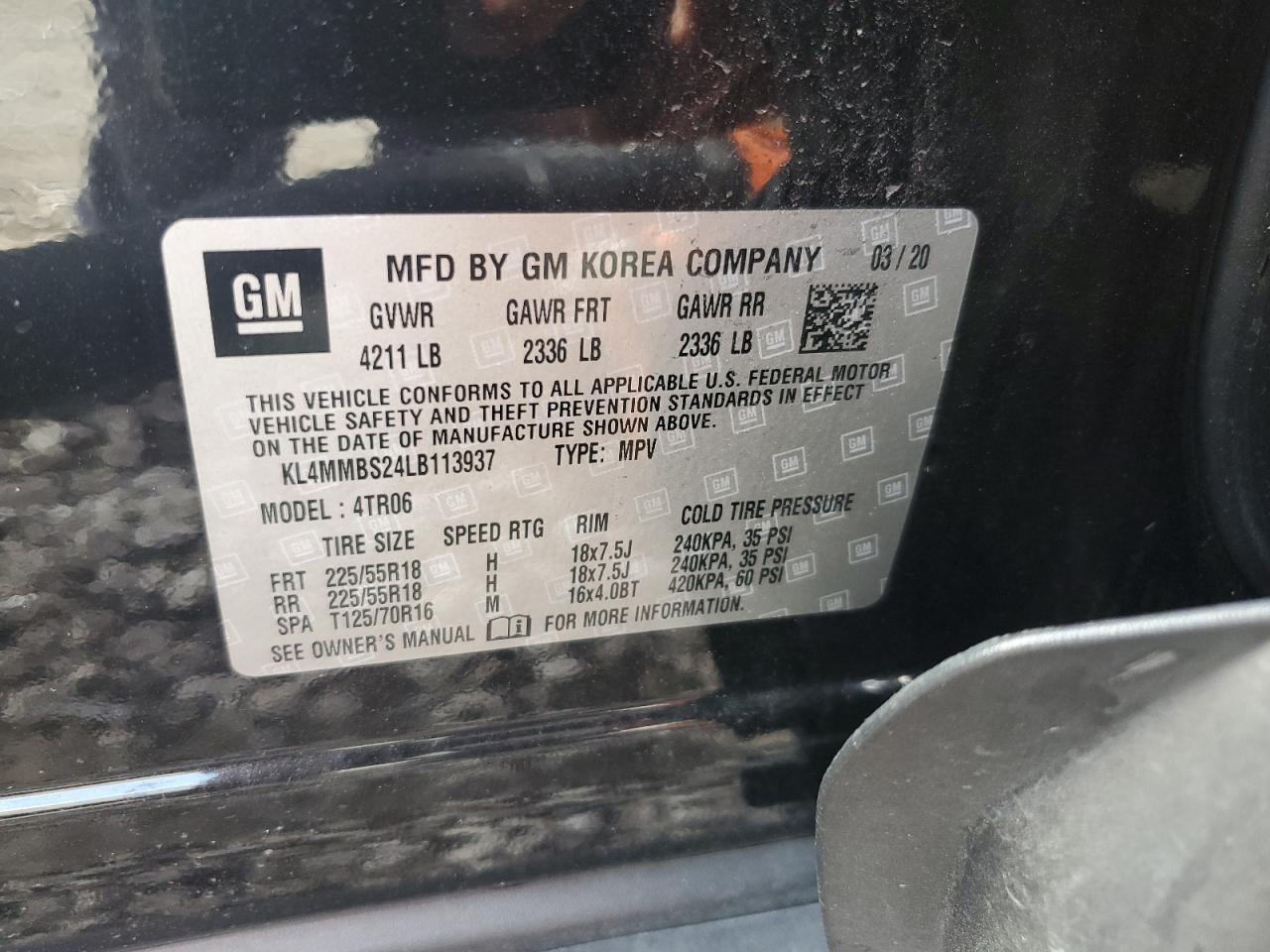 KL4MMBS24LB113937 2020 Buick Encore Gx Preferred