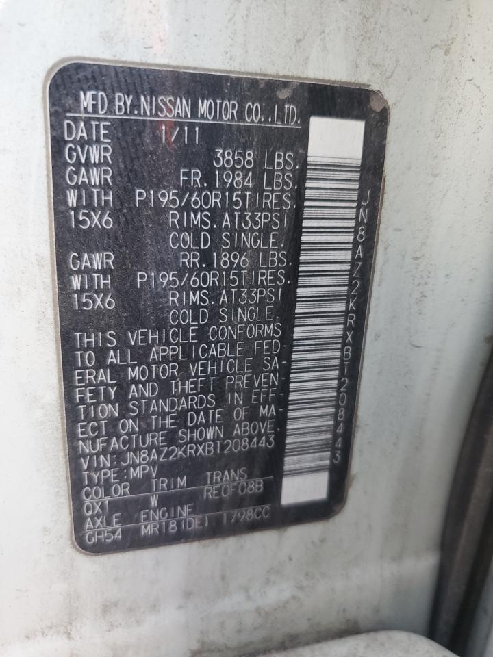 JN8AZ2KRXBT208443 2011 Nissan Cube Base