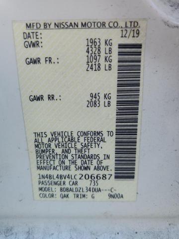 2020 NISSAN ALTIMA S - 1N4BL4BV4LC206687