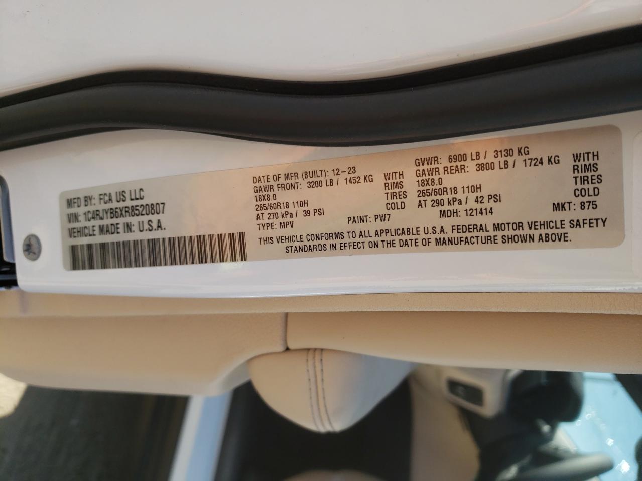 1C4RJYB6XR8520807 2024 Jeep Grand Cherokee Limited 4Xe