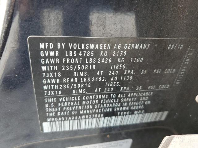 2010 Volkswagen Tiguan S VIN: WVGAV7AX8AW527580 Lot: 58912154