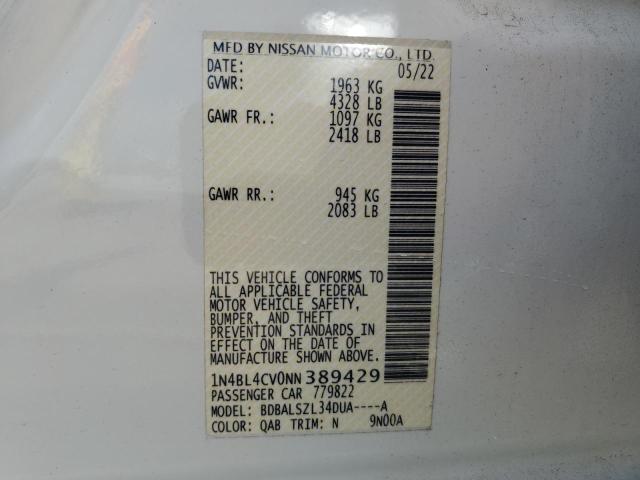 VIN 1N4BL4CV0NN389429 2022 NISSAN ALTIMA no.12