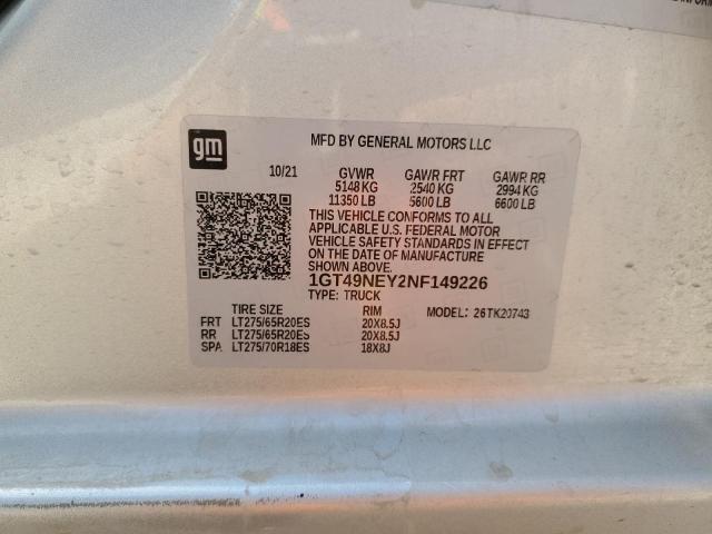 2022 GMC SIERRA K25 - 1GT49NEY2NF149226