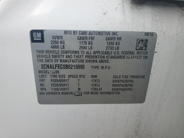 2011 Chevrolet Equinox Ltz VIN: 2CNALFEC0B6210895 Lot: 57922454