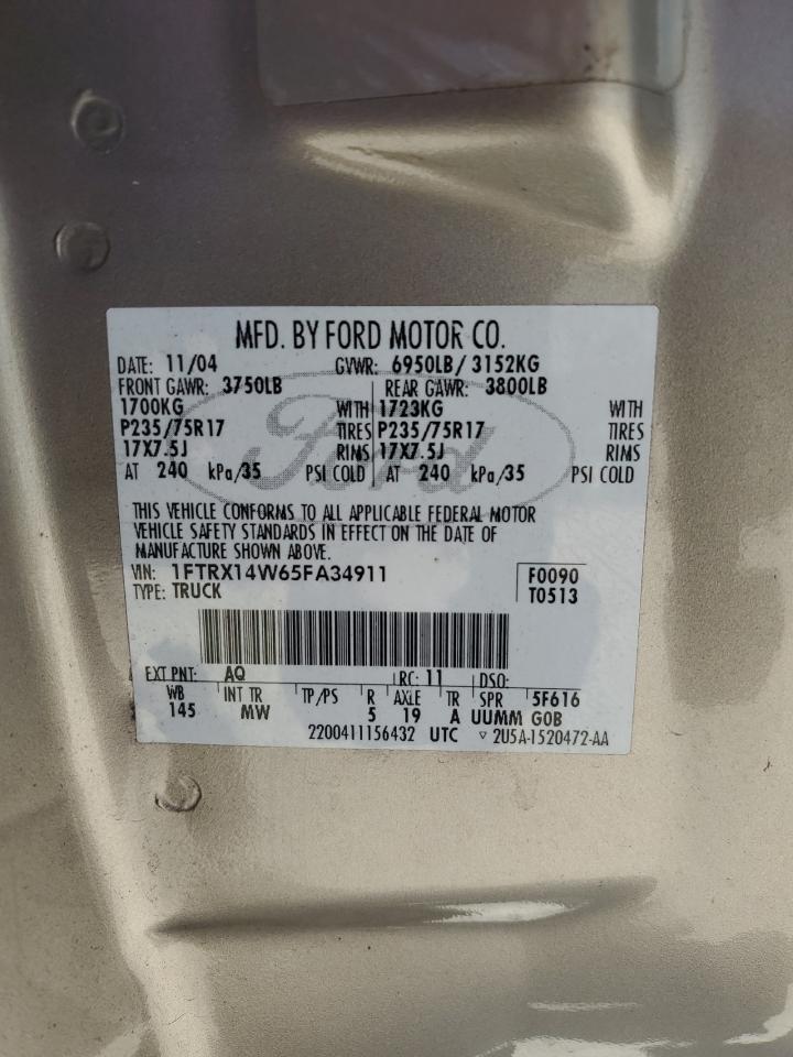 1FTRX14W65FA34911 2005 Ford F150