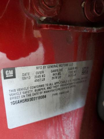 2014 Cadillac Ats Luxury VIN: 1G6AH5RX0E0118084 Lot: 59291524