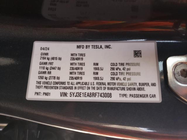 2024 TESLA MODEL 3 - 5YJ3E1EA8RF743008